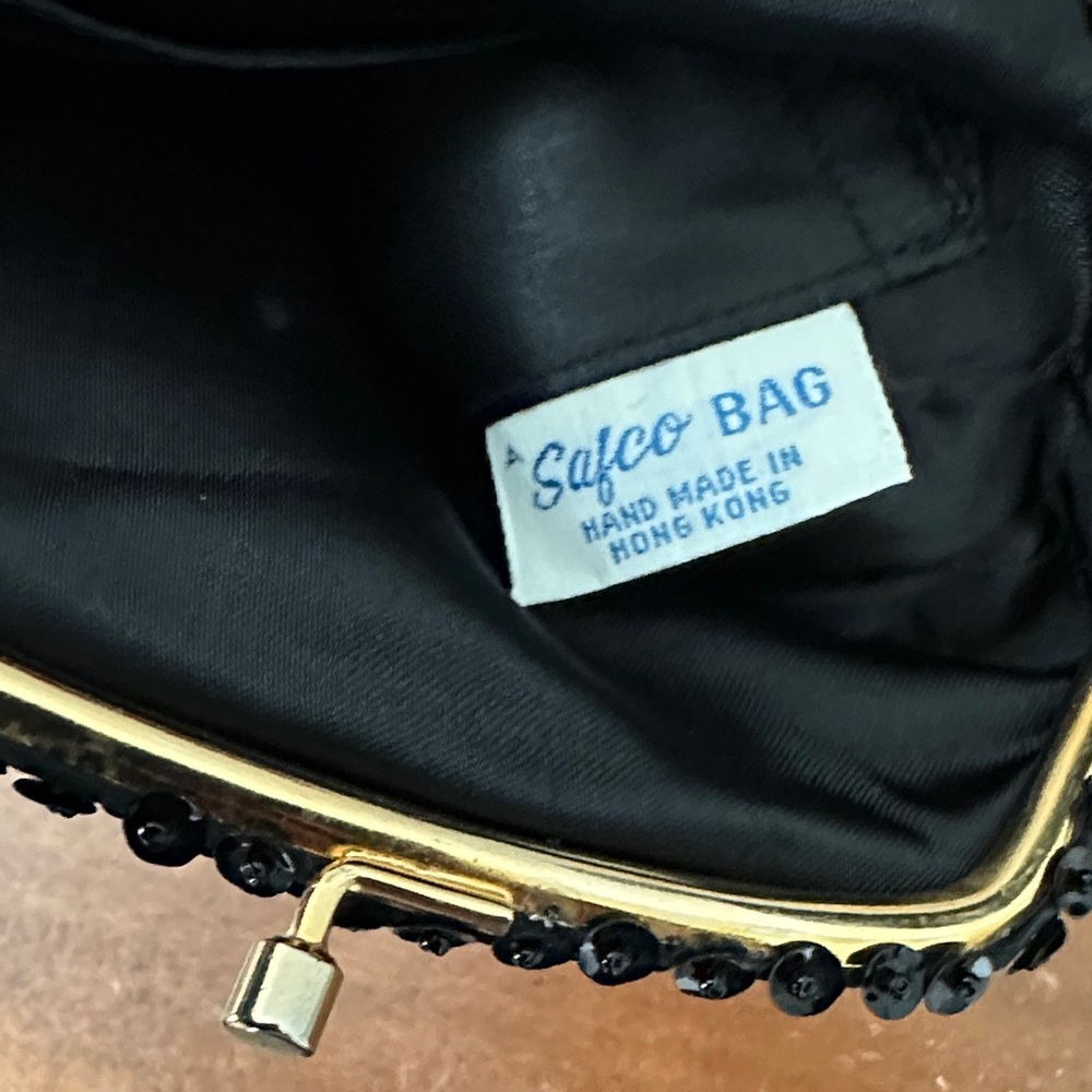 Safco Black Beaded Clutch Purse - Picture 2 of 6